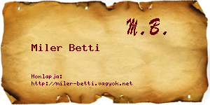 Miler Betti névjegykártya